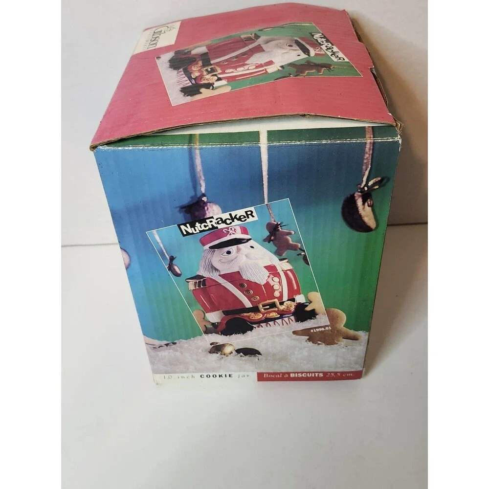 Gibson Housewares Nutcracker Cookie Jar Christmas Holiday Kitchen Decor 10.75